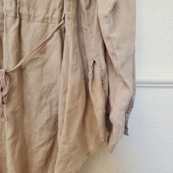 Soft Surroundings Linen Tunic Top Womens Size L Feminine Lagenlook Button Down - Picture 12 of 16